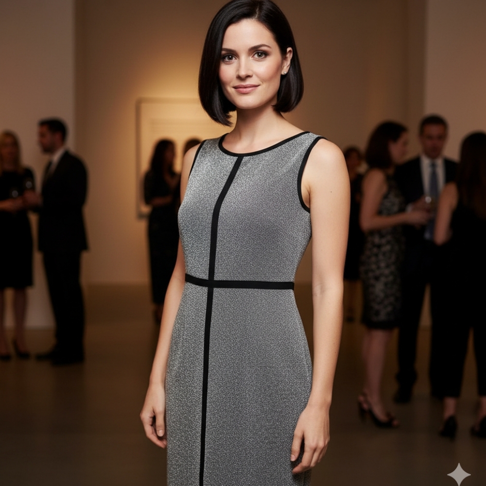 Kasper Gray and black dress